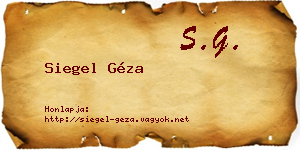 Siegel Géza névjegykártya