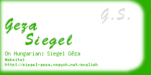 geza siegel business card